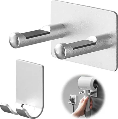 Produktbild von Haartrocknerhalterung kompatibel mit Dyson Universal-Wandhalterung, selbstklebende Kabelsteckerhalterung
