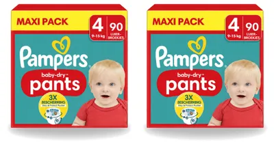 Obrázok produktu pre 2 kusy plienok Pampers Baby-Dry Pants, veľkosť 4 – výhodný balík