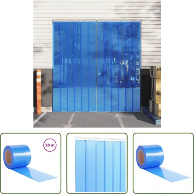 Produktbild von The Living Store Türvorhang Blau 200x1,6 mm 50 m PVC