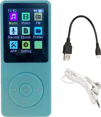 Obrázok produktu pre MP4 prehrávač Prenosná podpora malej pamäťovej karty Ultra tenký 1,8 palcový LCD multimediálny hudobný prehrávač s príslušenstvom pre študentov Modrá