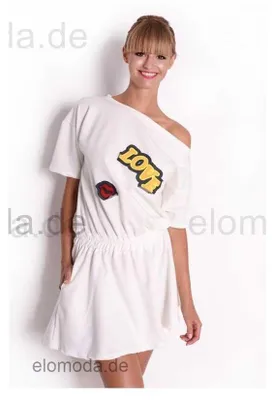 Produktbild von Damen Kleid Asymmetrisch Minikleid Sommer-Kleid S/M; Ecru