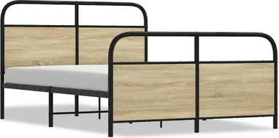 Image de vidaXL Lit métallique sans matelas chêne Sonoma 137x190 cm