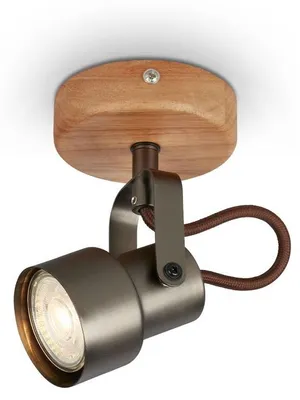 Produktbild von Spotleuchte Deckenleuchte Vintage dreh-&schwenkbar 5W 1xGU10 grau 3000K Briloner