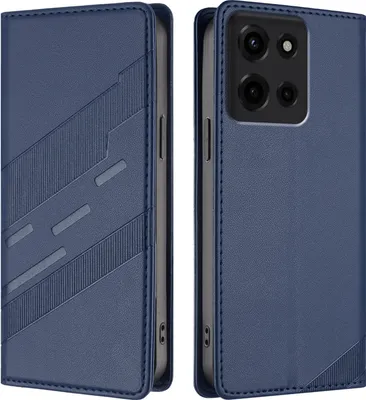 Produktbild von Hülle für Motorola Moto G 2025 5G, Kunstleder Brieftaschen Handyhülle mit Kartenfach und Standfunktion Blau