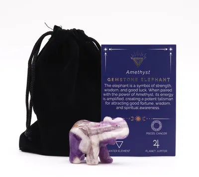 Productafbeelding van Edelsteen: Geluksbrenger Olifant - Amethist, 50x35x25mm