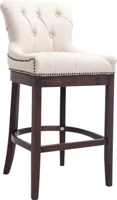 Produktbild von CLP Barhocker Lakewood Stoff, Antik dunkel creme