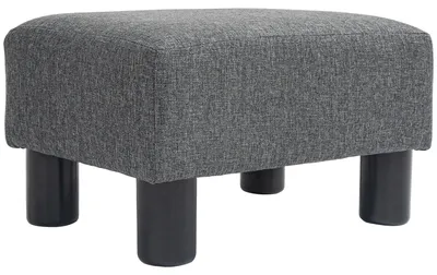 Image de HOMCOM : Repose-pieds, tabouret de siège, pouf avec aspect lin, design moderne, idéal pour la chambre