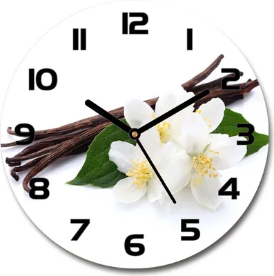 Produktbild von Wanduhr aus Glas 30fi Glasbild Glasuhr Gehärtetes Glas - schwarze-zeiger - Jasmine and vanilla