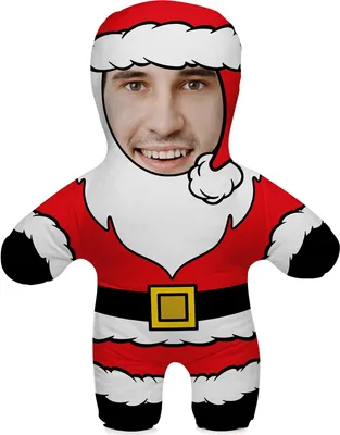 Produktbild von Weihnachtsgeschenk, Kissen, 45 cm, mit eigenem Foto, Body-Kissen, Lustiges Fotogeschenk, Motiv Nikolaus Santa [091]