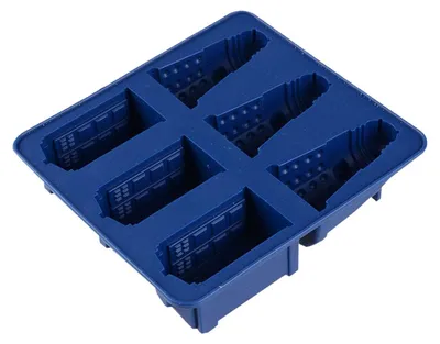 Eiswürfelform aus Silikon, blau, 14,1 x 15,3 x 3,5 cm, 1 Stück
