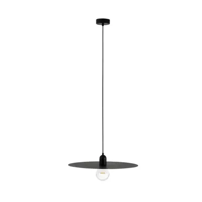 Image de Suspension noire Plat 1 ampoule