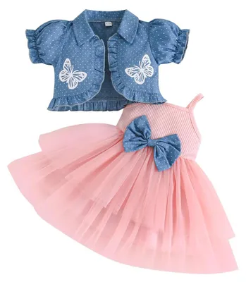 Immagine prodotto di Set di 2 giacche in maglia per bambine - Completi con top a tutù in tulle senza maniche