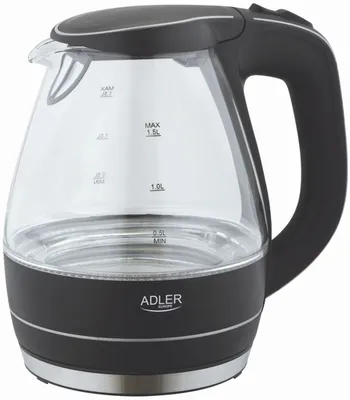 Produktbild von Adler AD 1224 Wasserkocher schwarz/transparent LED