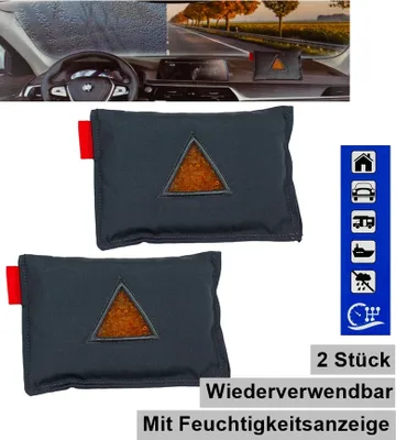 Produktbild von 2x Auto Luftentfeuchter Kissen Entfeuchter Luft Raumentfeuchter wiederverwendbar Granulat Beutel