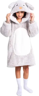 Immagine prodotto di Noxxiez Accogliente coperta con cappuccio per bambini - Perfetta per bambini dai 7 ai 14 anni Bunny