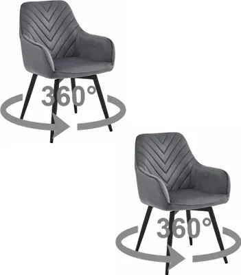 Immagine prodotto di Sedia NANA360 - velluto grigio scuro / gambe nere x 2