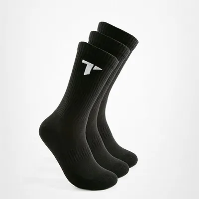 Produktbild von TRYIT 3 Paar Sportsocken mit Komfortsohle | 35-38 | Baumwolle & recyceltes Polyamid | warme & bequeme Sport-Socken für Damen & Herren | Schwarz