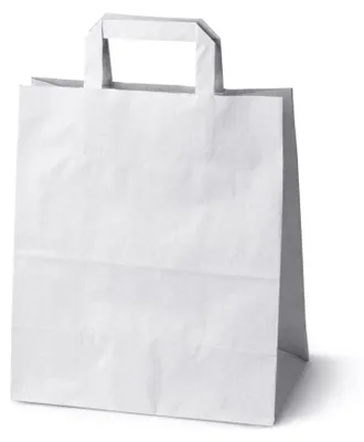 Produktbild von Allbag Weiße Papier-Tragetasche mit Flachhenkel 5 Stück