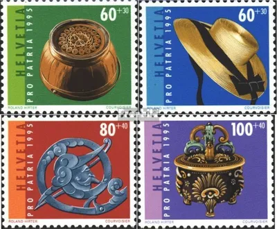 Produktbild von Briefmarken Schweiz 1995 Mi 1548-1551 (kompl.Ausg.) gestempelt Volkskunst