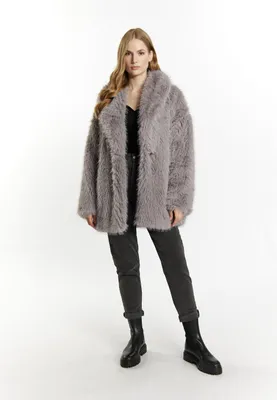 Image de Manteau pour femme SAPORTA - gris mauve, taille S