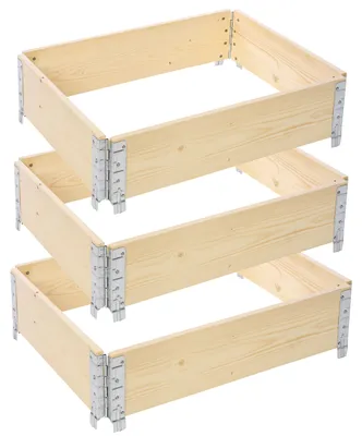 Image de Garronda 3 pièces rehausse en bois pour palette caisse de rangement en bois plateaux caisse en bois Natural 80/60