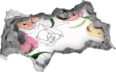 Produktbild von Selbstklebender Loch-3D-Aufkleber 95x73 cm Pfingstrose Knospen