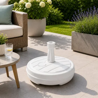 Produktbild von Sonnenschirm-Ständer 13L Weiß Ø43cm Höhe 13cm