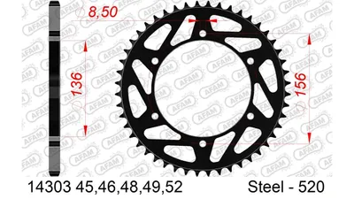 Produktbild von AFAM Standard Stahlritzel hinten 14303 - 520