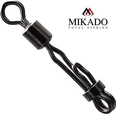 Produktbild von 4 MIKADO Speed Lock Snap Swivel Wirbel Karpfenwirbel #8 schwarz