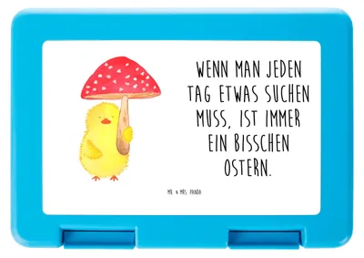 Produktbild von Mr. & Mrs. Panda Bento Box Küken Fliegenpilz - Weiß - Geschenk, Vorratsdose, Ostern, Glückspilz, Lunchbox, Bentobox, Vorratsbehälter, Frohe, Snackbox, Ostergrüße