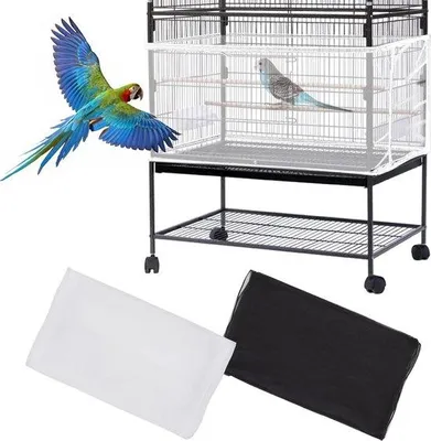 Produktbild von Famanu Vogelkäfigabdeckung mit extra großem Saatgutfänger - verstellbares Nylon-Netz