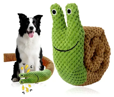 Produktbild von Schnüffelspielzeug für Hunde, Interaktives Intelligenzspielzeug in Schneckenform mit Quietscher, Plüschspielzeug für Hunde