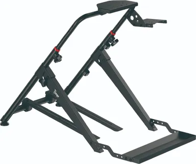 Produktbild von Ranqer Racing Wheel stand Lenkradständer -  für Logitech und Thrustmaster - Höhe und Winkel einstellbar - Kompatibel mit den meisten Lenkrädern, Pedalen und Schaltknüppeln - aus Stahl -  Schwarz