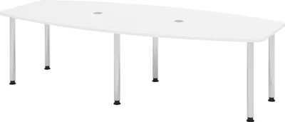 Produktbild von bümö Konferenztisch mittel KT28 - Nachbildung: Weiß, tischfuss: Chromfüße