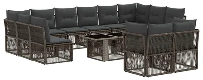 Produktbild von vidaXL Gartensofa-set 13 stk. Grau Poly-Rattan