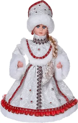 Produktbild von Snegurotschka Schneemädchen silber rot 35 cm Weihnachtsdekoration