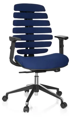 Produktbild von hjh OFFICE Profi Bürostuhl ERGO LINE II Ergonomischer Schreibtischstuhl mit Armlehnen Stoff Blau Drehstuhl für Büro, Zuhause