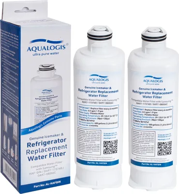 Obrázek produktu pro 2X Samsung DA97-17376B HAF-QIN ledový vodní filtr - Kompatibilní se Samsung HAF-QIN/EXP, DA97-17376B, HAF-QIN, DA97-08006C - Vodní filtr do chladničky