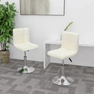 Produktbild von The Living Store Esszimmerstühle 2 Stk. Drehbar Creme Stoff