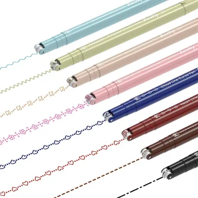 Obrázok produktu pre Sada dvojitých fixiek s 8 farbami a 8 vzormi, zahŕňajúca tenké fixky a fixky na kreslenie vzorov