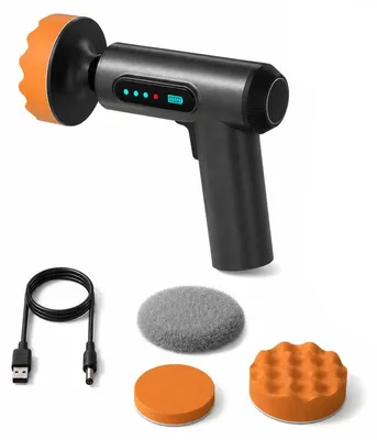 Produktbild von Akku Poliermaschine Auto, kabellose Autopoliermaschine 2000 U/min mit 2× 2000 mAh Akku, Poliergerät für Autopflege, Lackpflege & Wachsen