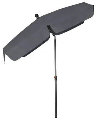 Produktbild von BURI Tropico Sonnenschirm 210x140 cm Anthrazit / Grau - Rechteckiger Mittelstockschirm mit Stahlgestell, UV Schutz UPF 50+, knickbar, höhenverstellbar, Polyester 180 g/m², wetterfest
