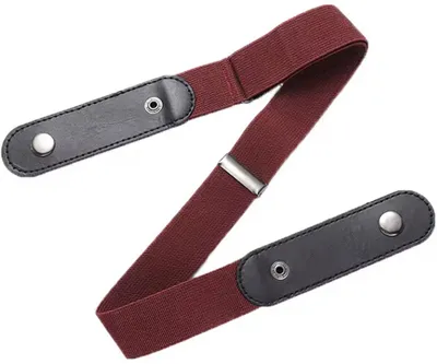 Obrázek produktu pro Elastický pásek – pásek bez přezky – pásek barvy bordeaux – pásek – tmavě červený – uni – nastavitelný pásek – délka nastavitelná až do 120 cm – CHPN