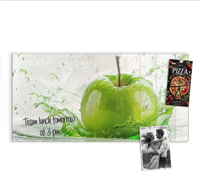 Produktbild von Magnettafel 100x50cm Pinnwand Whiteboard beschreibbar - Splash Apfel