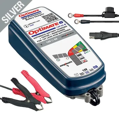 Imagen del producto de Cargador de baterías OPTIMATE 6 Ampmatic 12V 6A, 3-144 Ah, AGM/GEL/STD, SAE - sustituye TM180SAE