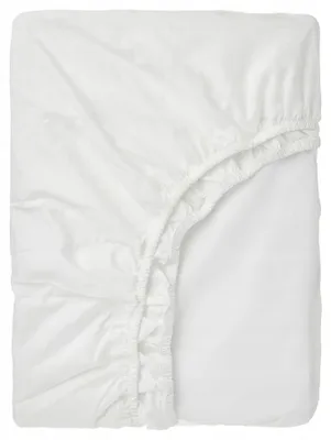 Produktbild von IKEA RÖNNVECKMAL Spannbettlaken Weiß 120x200 cm Baumwolle