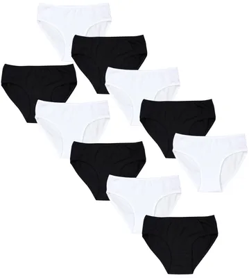 Produktbild von TupTam Mädchen Slips mit Aufdruck 10er Pack, Farbe: Schwarz / Weiß, Größe: 164-170