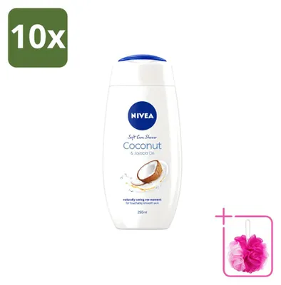 Produktbild von 10 x NIVEA Hautschützende Duschcreme Kokosnuss - 250 ml - Sparpackung - 10 Stücke