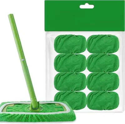 Produktbild von Unyqoos® KEEPOW wiederverwendbare Wischpads für Swiffer Sweeper – waschbare Ersatzpads, nass & trocken, 8 Stück, grün