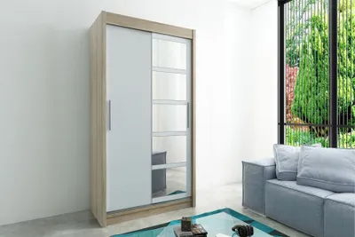 Zdjęcie produktu dla MINIO szafa 120 cm ROMA 1 dąb sonoma / biały